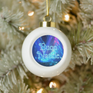 Buon Natale - Qaanaaq - Northern Lights Ceramic Ball Christmas Ornament