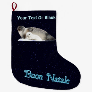 Buon Natale - Ringed Seal Large Christmas Stocking