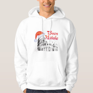 Buon Natale Rome Colosseum Santa Hat Hoodie