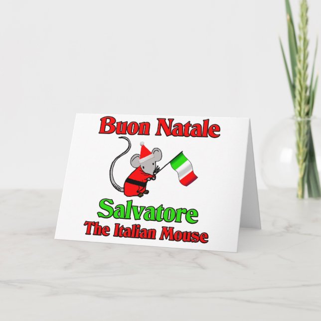 Buon Natale Salvatore The Italian Mouse Holiday Card (Front)