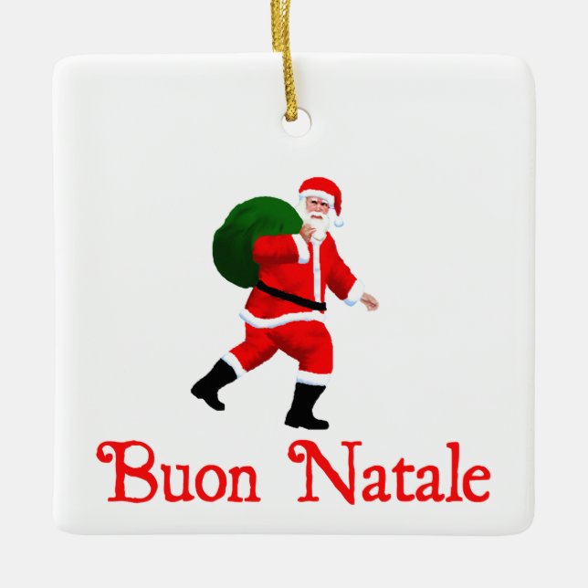 Buon Natale - Santa Claus Ceramic Tree Decoration (Front)