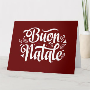 Buon Natale Simple Red Italian Christmas Greeting Card