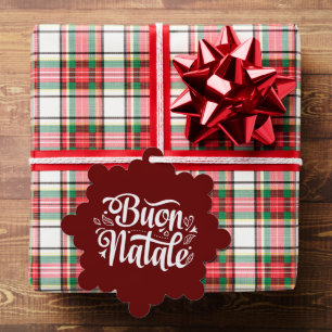 Buon Natale Simple Red Tag Tree Decoration Card
