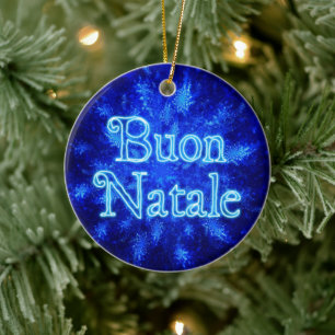 Buon Natale - Snowburst Ceramic Ornament