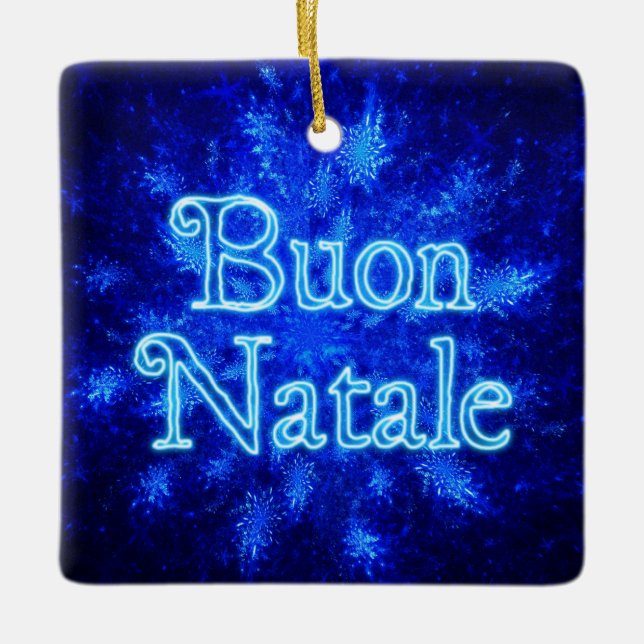 Buon Natale - Snowburst Ceramic Tree Decoration (Front)