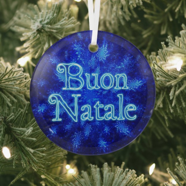 Buon Natale - Snowburst Glass Tree Decoration (Insitu)
