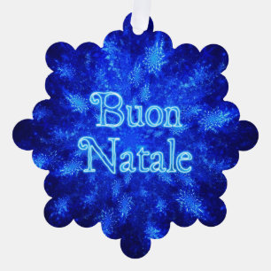 Buon Natale - Snowburst  Tree Decoration Card