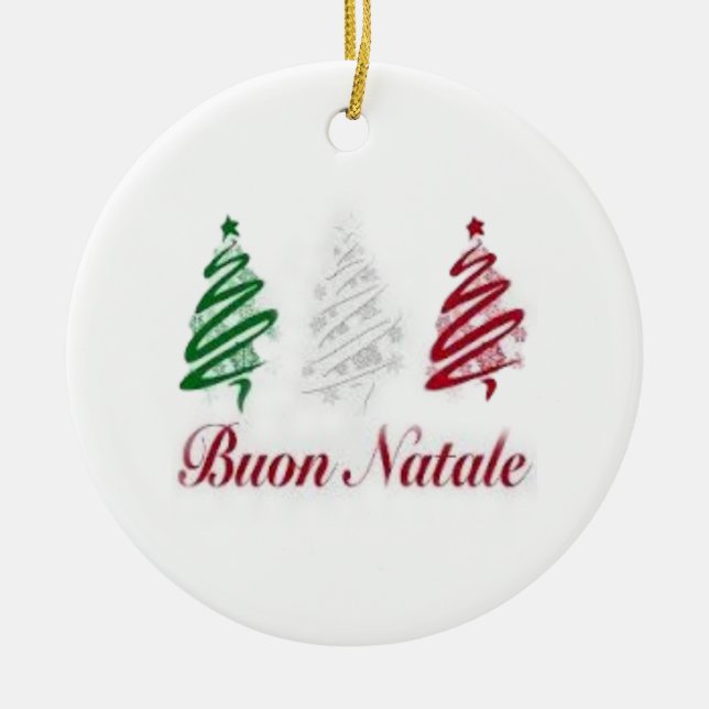 Buon Natale Tri Colour Christmas Ornament (Front)