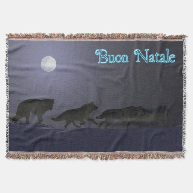 Buon Natale - Wolfpack Throw Blanket (Front)