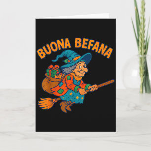 Buona Befana Witch Kids Boys Girls Italian Christm Card