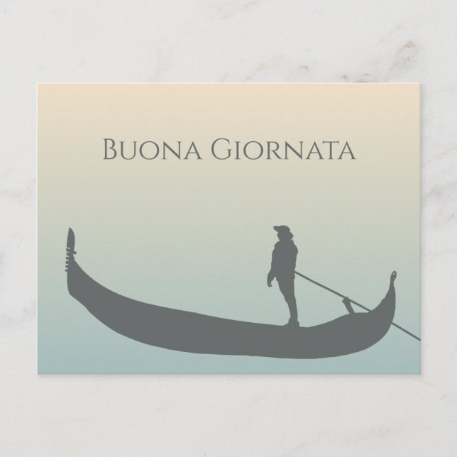 Buona Giornata Italian Gondola at Sunset Postcard (Front)