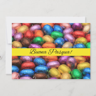 Buona Pasqua Chocolate easter eggs Holiday Card