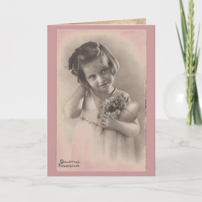 Buona Pasqua Happy Easter Vintage Card (Front)