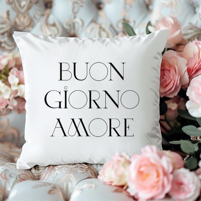 Buongiorno Amore | Chic Italian Modern Script Cushion (Creator Uploaded)