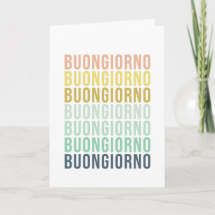 Buongiorno Italian Hello Typography Cute Colourful Card