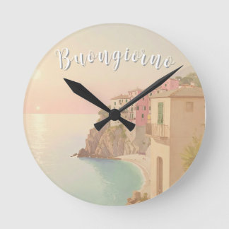 Buongiorno Italian Riviera Round Clock