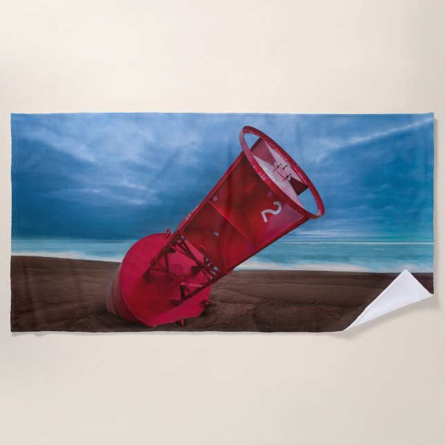 Buoy #2 on Plum Island Beach Towel 70"x35" (Front)