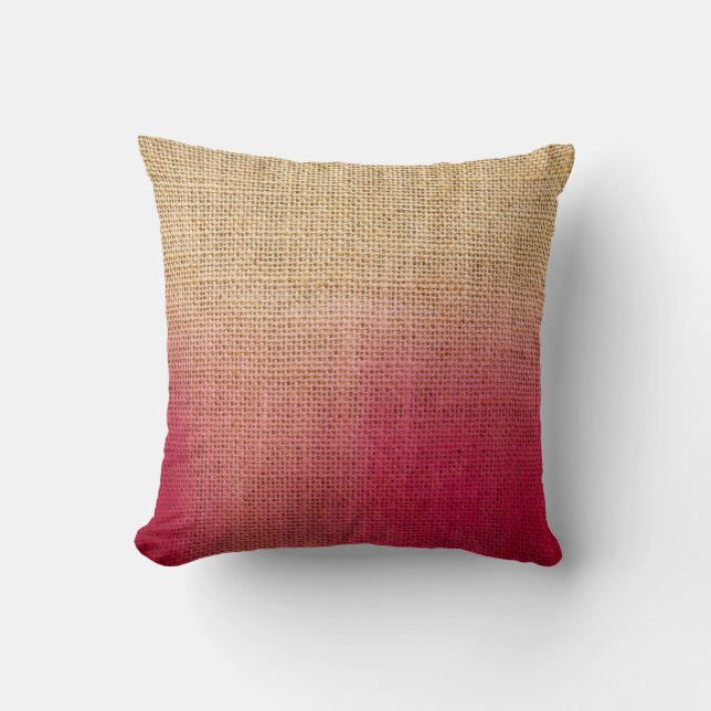 Buralp Rustic Ombre Pink Watercolor Dipped Accent Cushion (Front)
