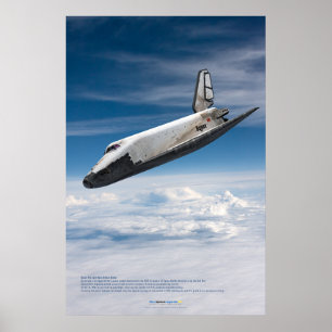 Buran Spaceplane Descending Through Clouds Poster