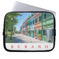 Burano houses view laptop case
