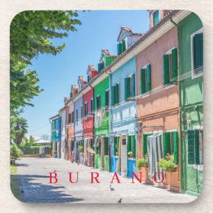 Burano island houses view coasters