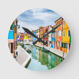 Burano, Italy Round Clock
