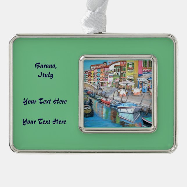 Burano, Italy - Silver Plated Framed Ornament (Front)