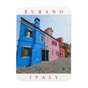 Burano pastel coloured houses view fridge magnet