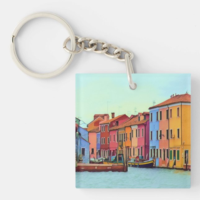 BURANO - Venetian Lagoon Venice - Burano Key Ring (Front)