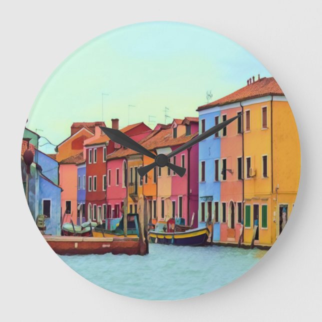 BURANO - Venetian Lagoon Venice - Burano Large Clock (Front)