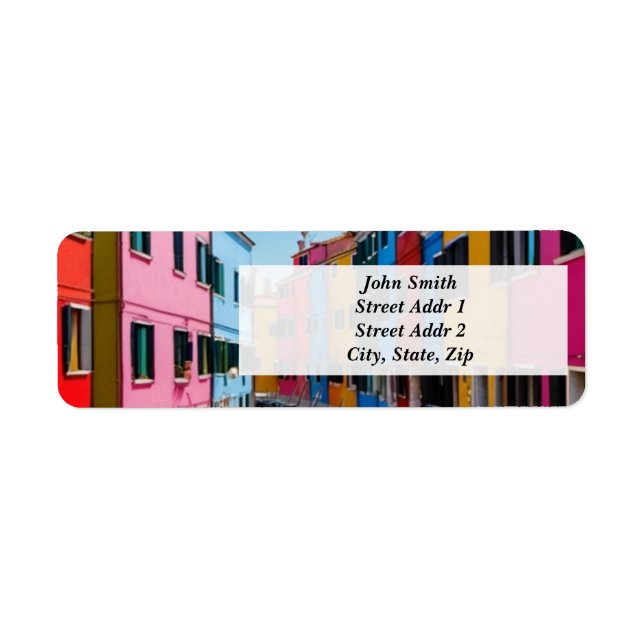 Burano Venice Colourful houses Return Address Label (Front)