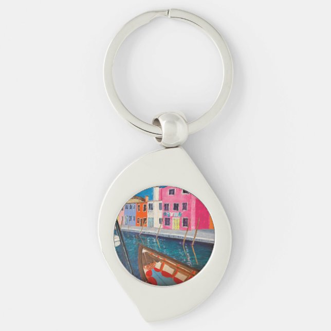 Burano Venice Italy   Key Ring (Front)