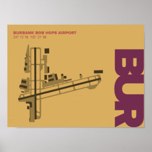 Burbank Bob Hope Airport (BUR) Diagram Poster