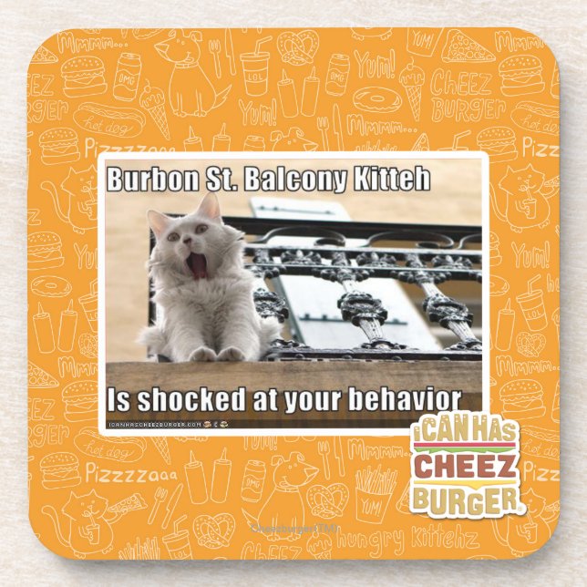 Burbon St. Balcony Kitteh Coaster (Front)