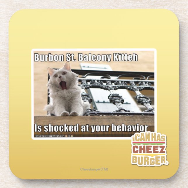 Burbon St. Balcony Kitteh Coaster (Front)