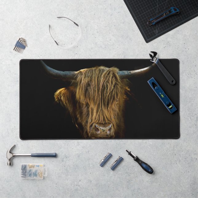 Bureau protector portret Scottish highlands Desk Mat (Workstation)