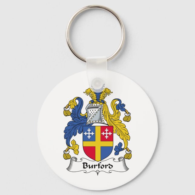 Burford Family Crest Key Ring (Front)