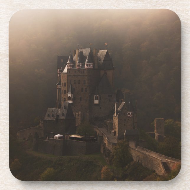 Burg Eltz castle in the morning fog Coaster (Front)