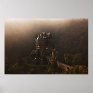 Burg Eltz castle in the morning fog Poster