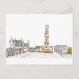 Burg Square. Bruges Belgium. Postcard