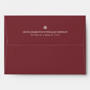Burgandy 5x7 Minimalist Wedding Envelope