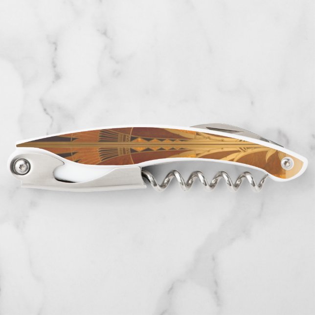 Burgandy and Gold Art Deco Corkscrew (Front)