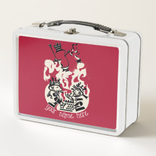 Burgandy Chess Club King vs King Personalised Metal Lunch Box