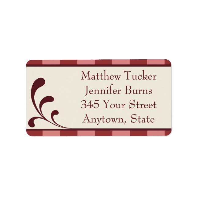 Burgandy & Pink Custom Envelope Address Labels (Front)