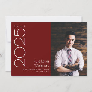 Burgandy School Color Graduation Announcement