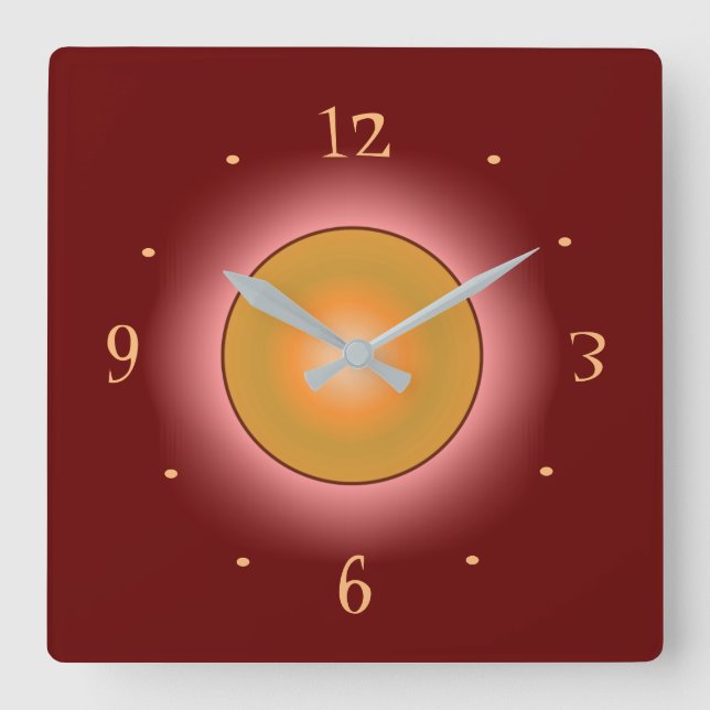 Burgandy with Bright Rose/Orange Circle > Clocks (Front)