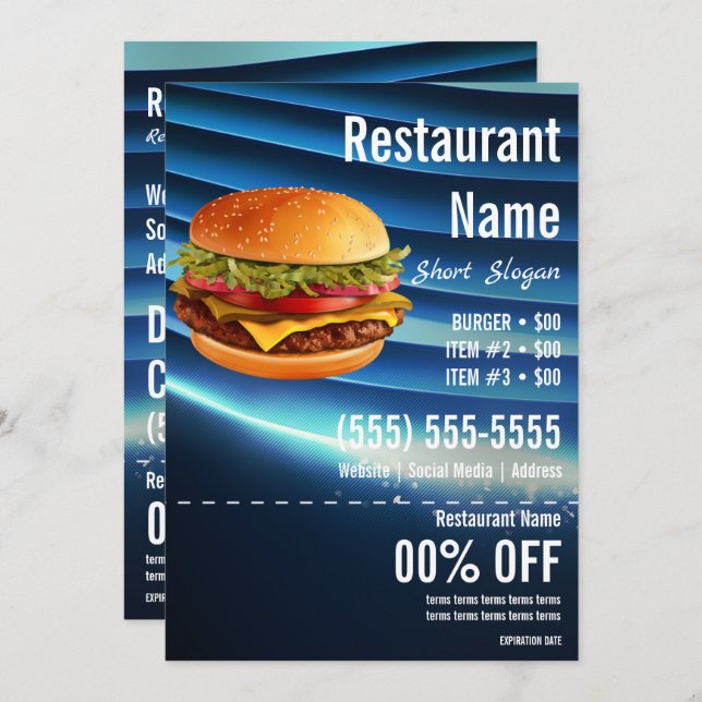 Burger 5x7 Flyer Invitation (Front/Back)