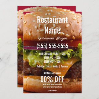 Burger 5x7 Flyer Invitation