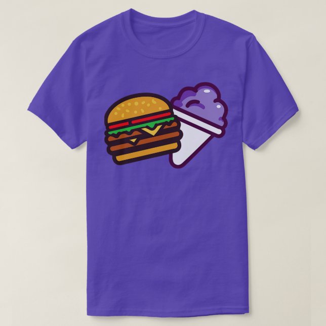Burger and a Grape Snow Cone T-Shirt (Design Front)
