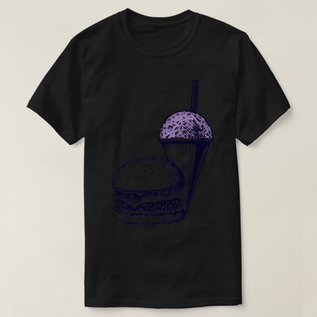 Burger and a Grape Snow Cone T-Shirt (Design Front)